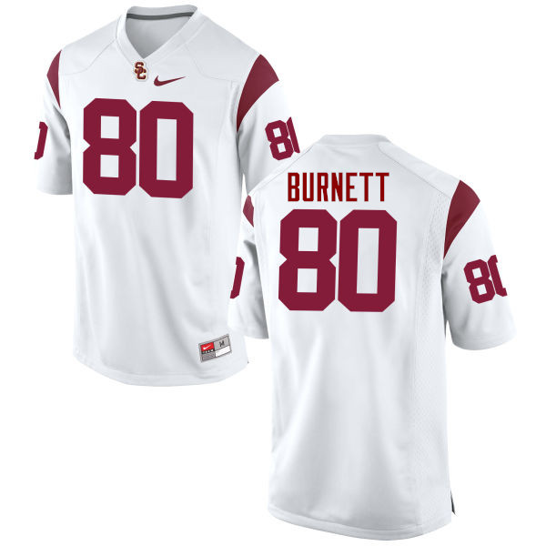 Men #80 Deontay Burnett USC Trojans College Football Jerseys-White